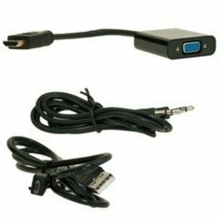 SWE-TECH 3C HDMI male to VGA female Adapter w/Stereo Audio Support, Up to 1080P 1920 x 1080, Powered by USB Port FWT40H1-31410